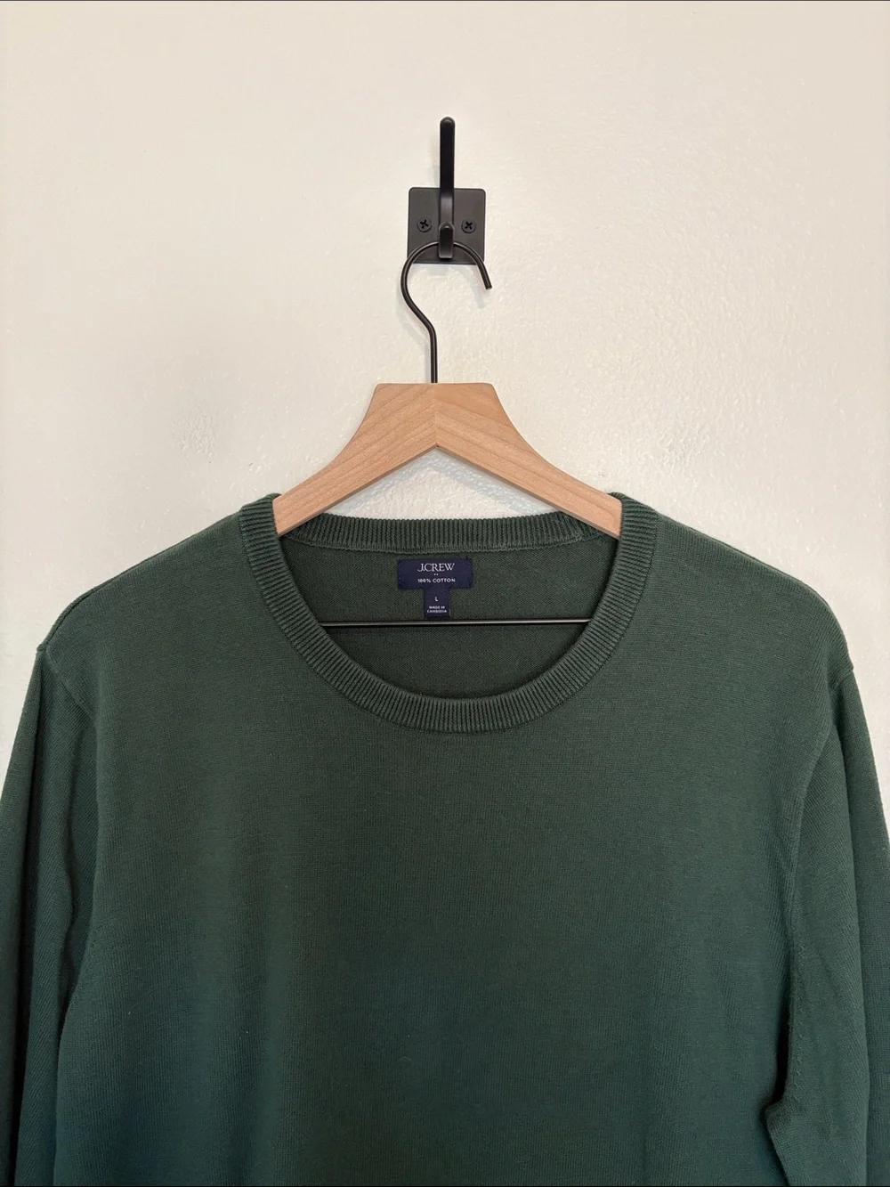 Men's J. Crew 100% Cotton Crewneck Pullover Sweater Green Large